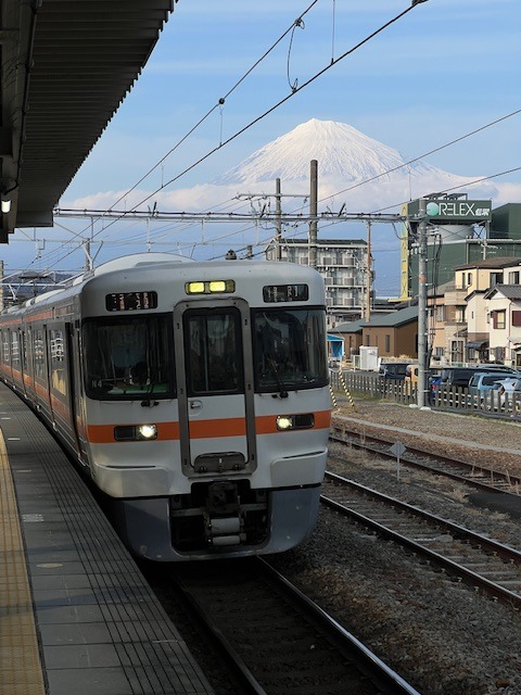 Lokální vlak u Fuji