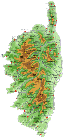 mapa Korsiky